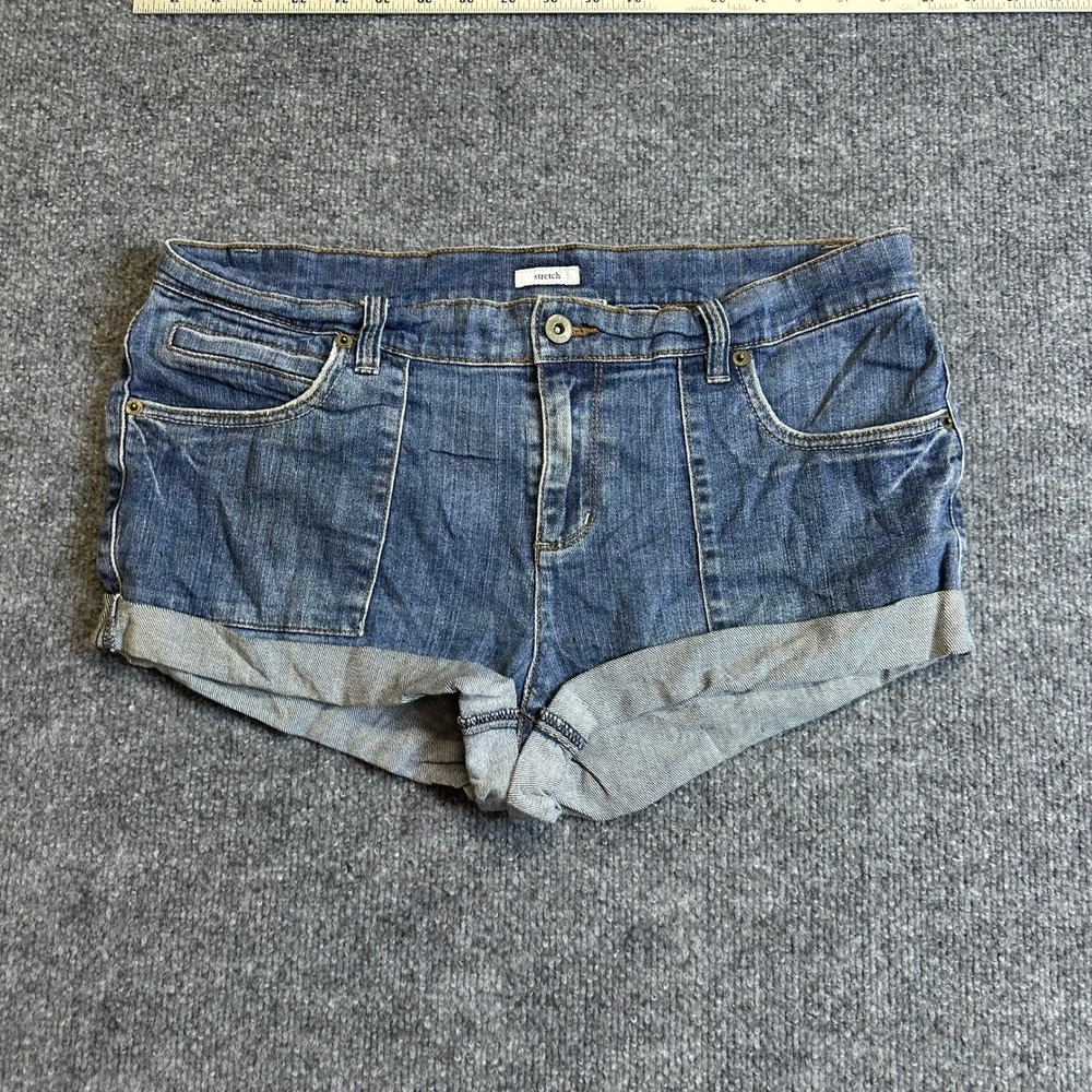 Liz & Co Shorts Womens Size 12 Blue Denim Cuffed Stretch Casual Summer Jean